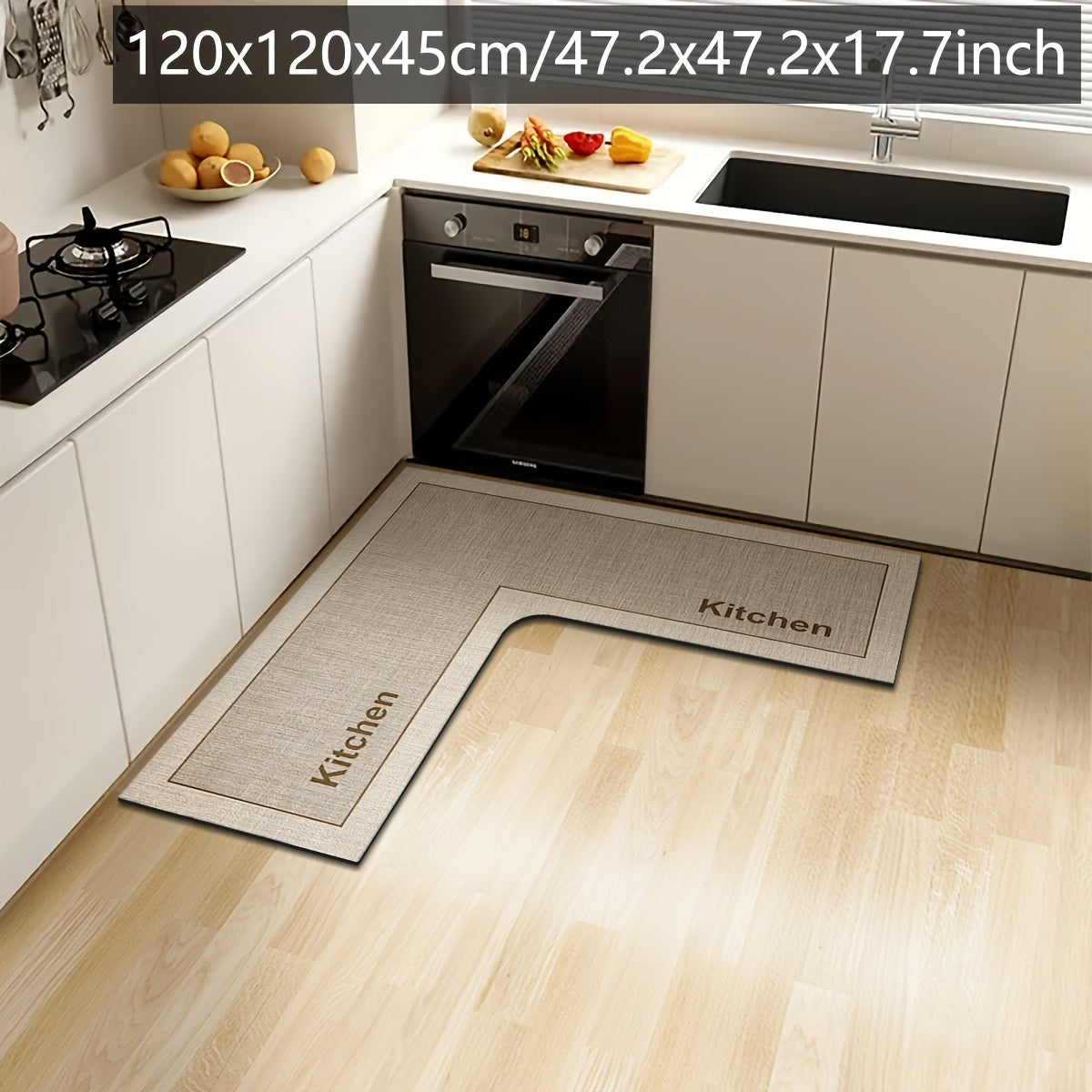 L-formad Köksmatta Med Halkfri Bas För Komfort Och Stil 8
