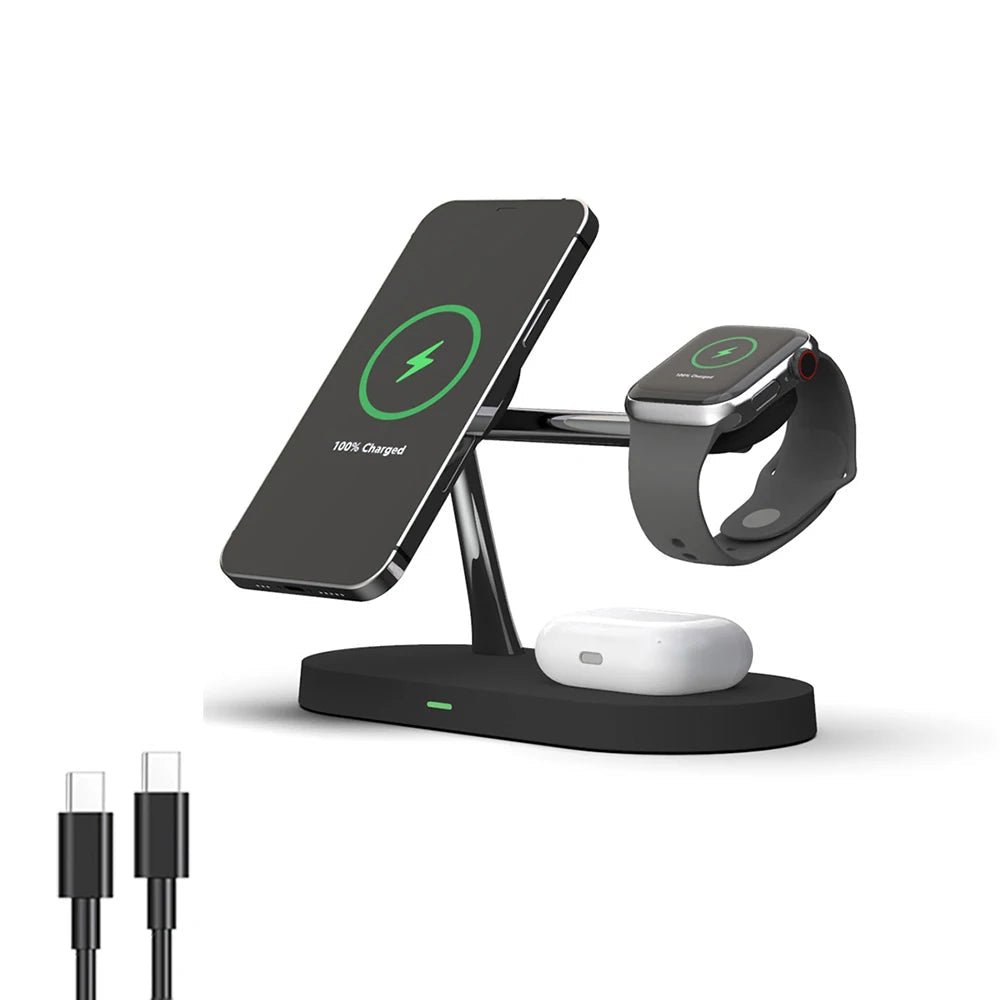 Laddningsstation för iPhone, Apple Watch och AirPods Med Snabbladdning 5