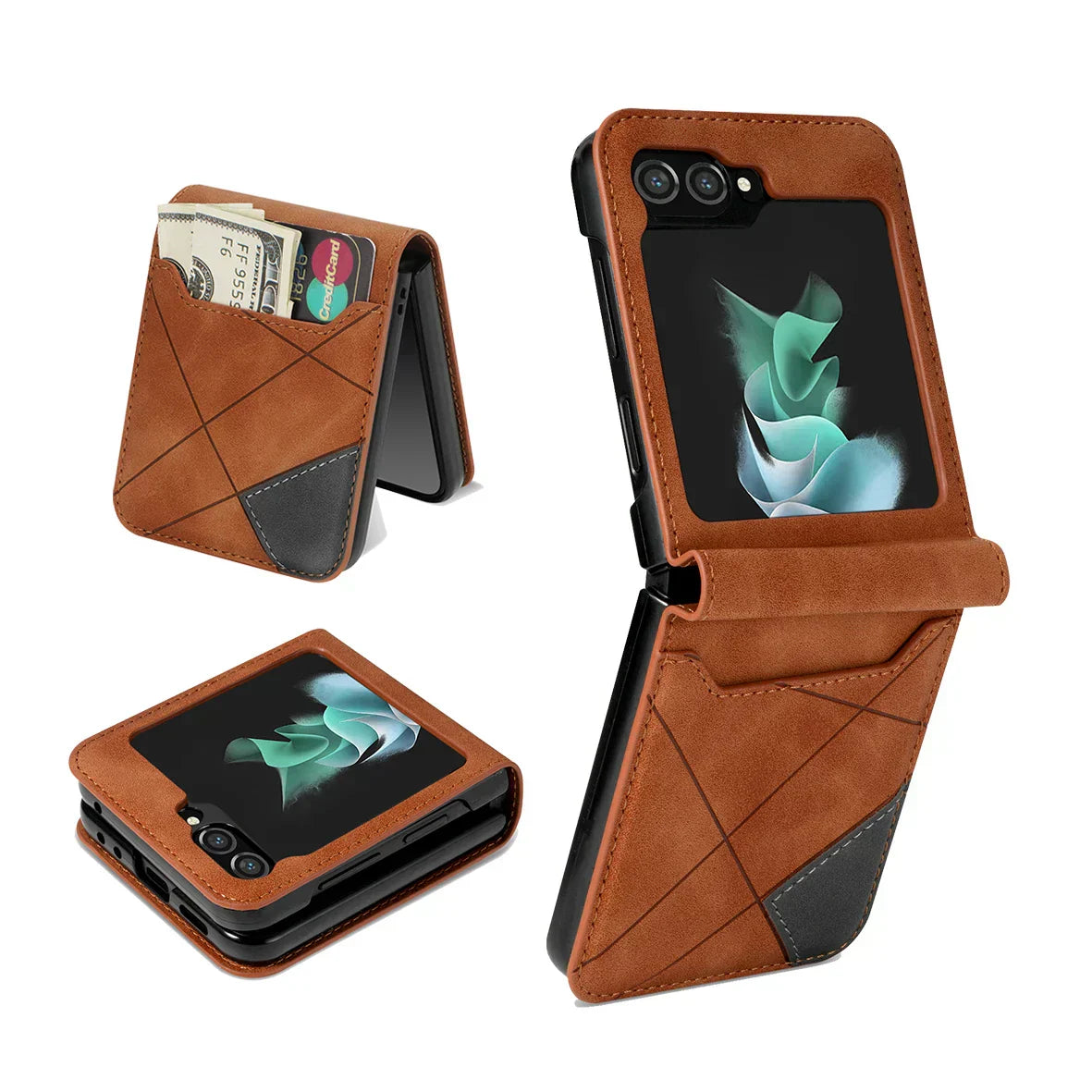 Läderplånboksfodral för Samsung Galaxy Z Flip 7