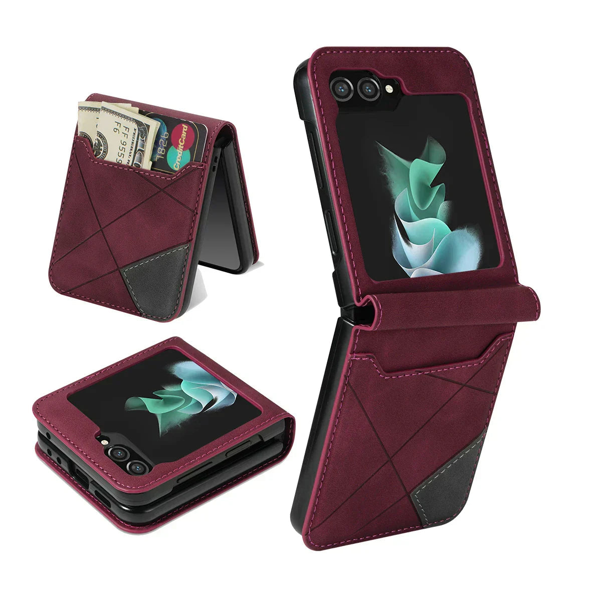 Läderplånboksfodral för Samsung Galaxy Z Flip 8