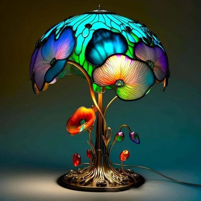 Lampa Med Färgat Glas För Hemmet 1