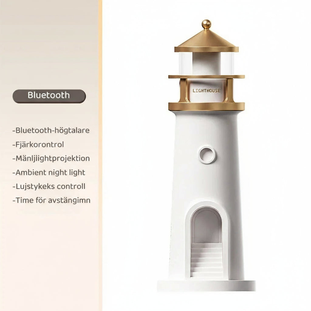 Lighthouse Ambient Lampa med Bluetooth och Projektion för Hemmet 6