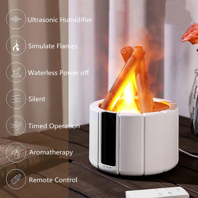 Luftfuktare Sovrum med Aromaterapi och Simulerad Flamdesign 5
