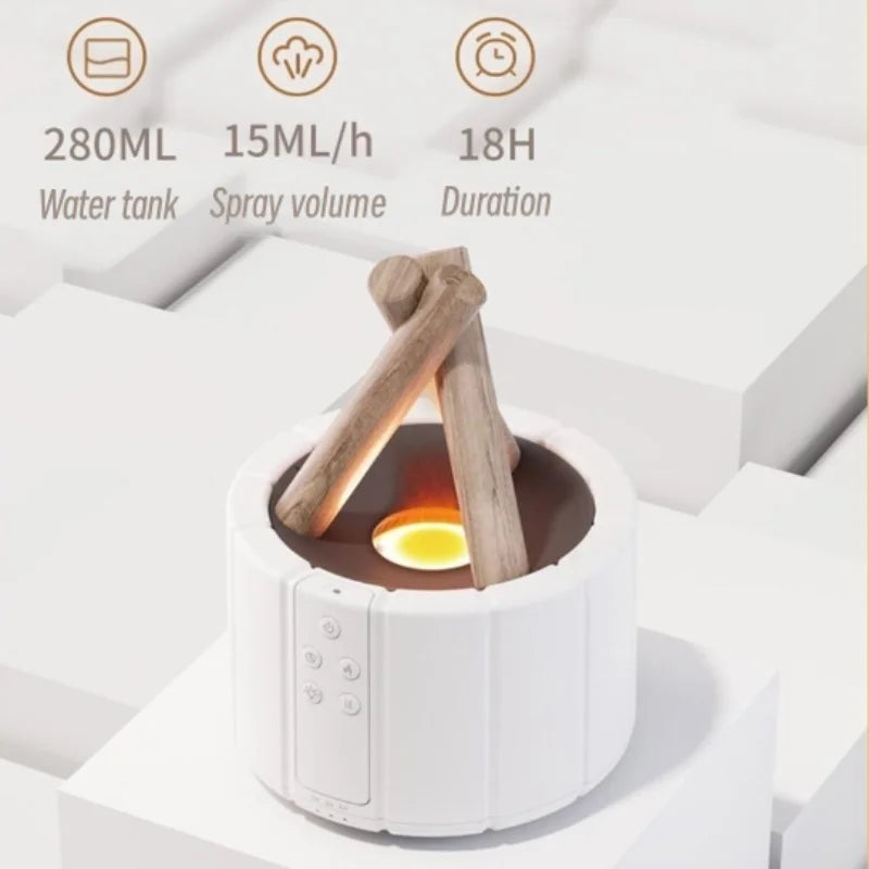 Luftfuktare Sovrum med Aromaterapi och Simulerad Flamdesign 6