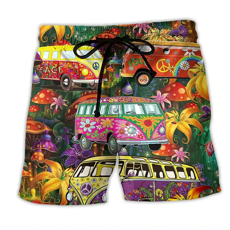Mäns Badshorts med Graffiti Design 0
