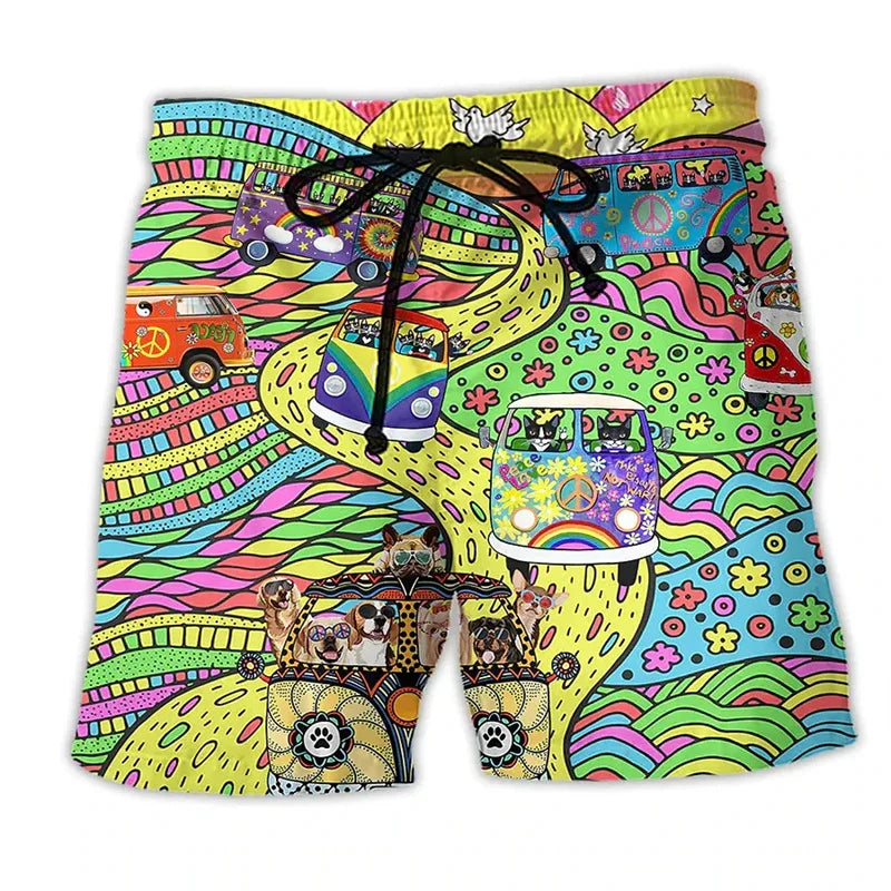Mäns Badshorts med Graffiti Design 6