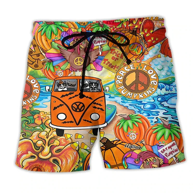 Mäns Badshorts med Graffiti Design 7
