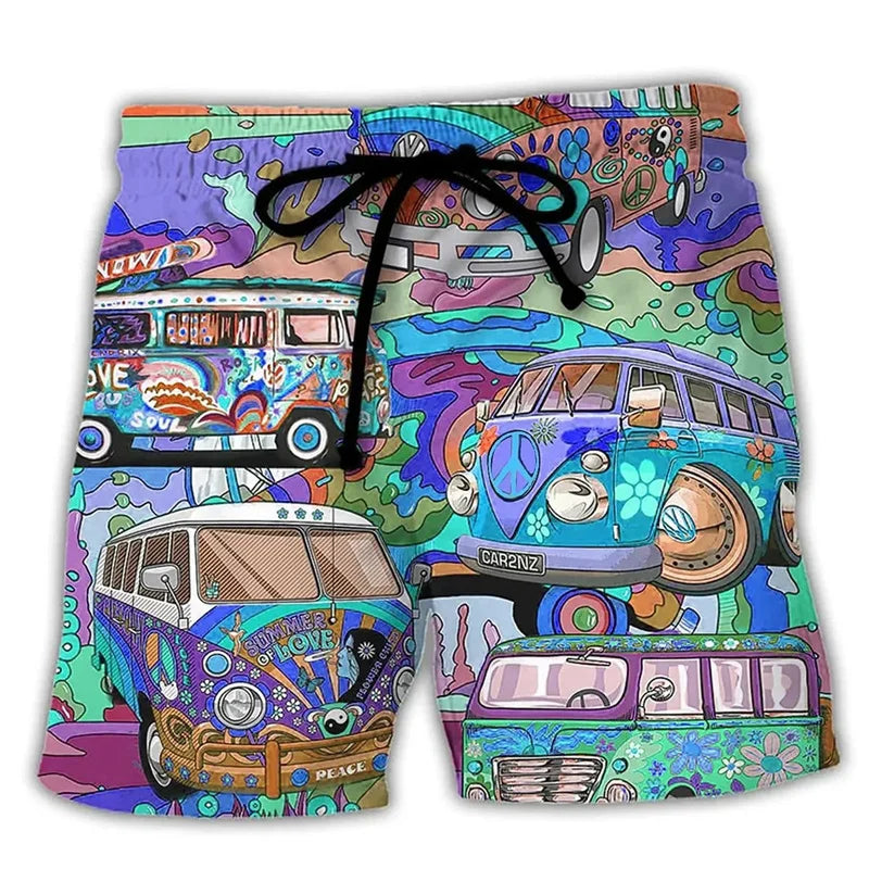 Mäns Badshorts med Graffiti Design 8