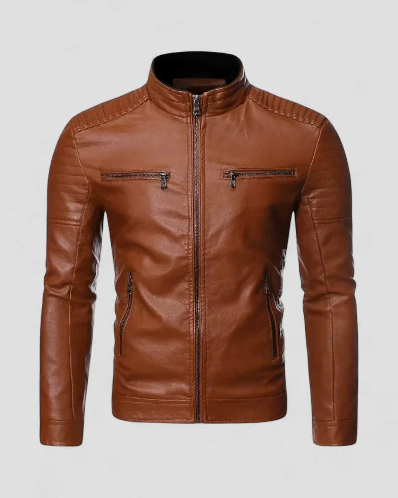Mäns Bikerjacka Slim Fit 2