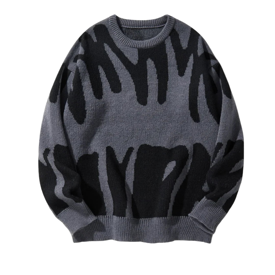 Mäns Crewneck Tröja med Grafisk Design 0