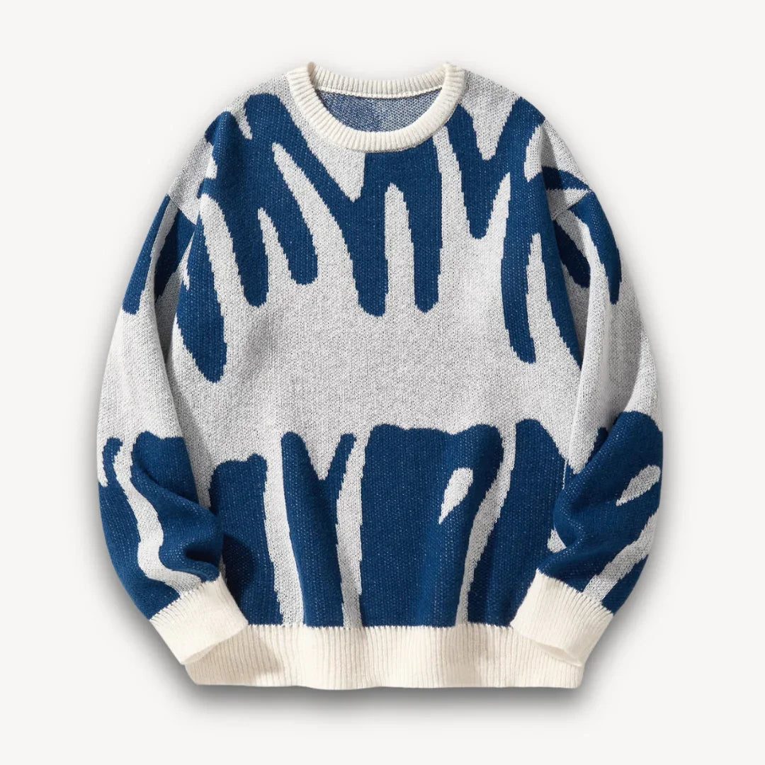 Mäns Crewneck Tröja med Grafisk Design 2