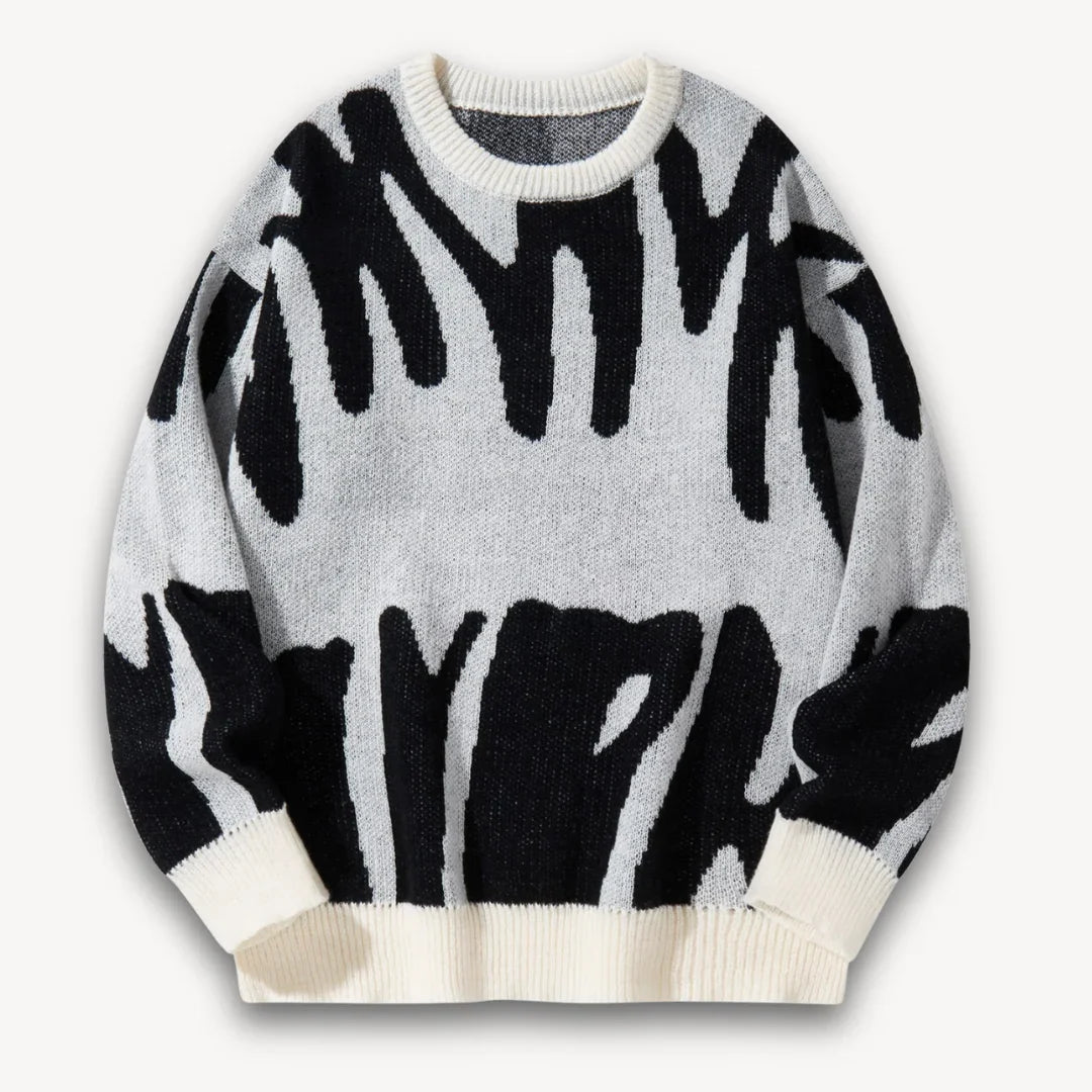 Mäns Crewneck Tröja med Grafisk Design 6
