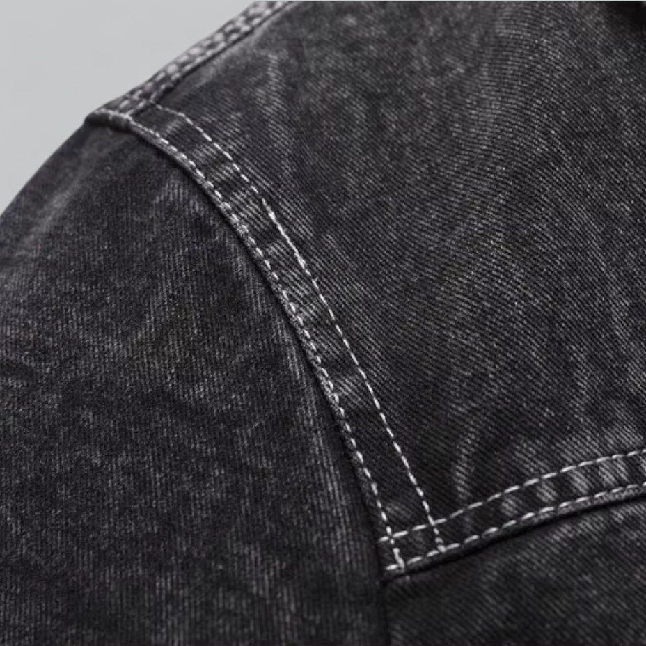 Mäns Jeansjacka Fleecefodrad 3