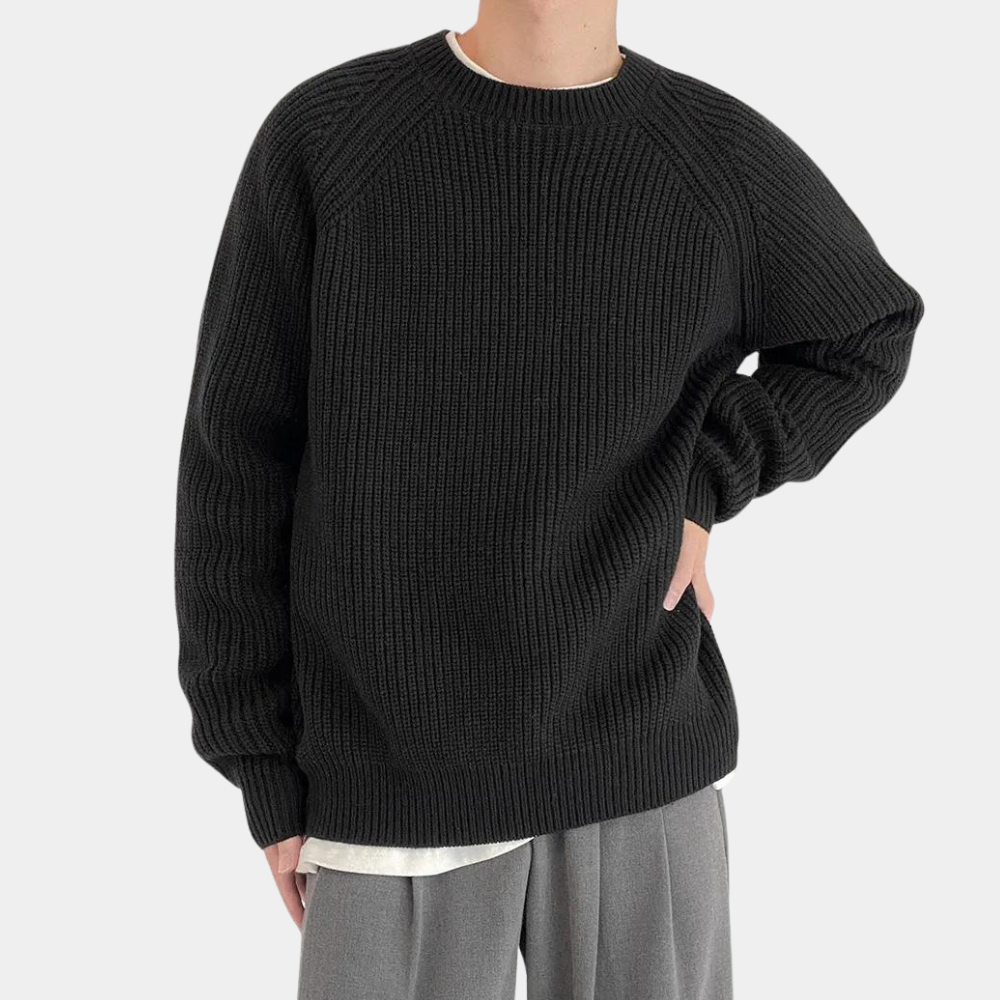 Mäns Långärmad Stickad Sweater Avslappnad Stil 1
