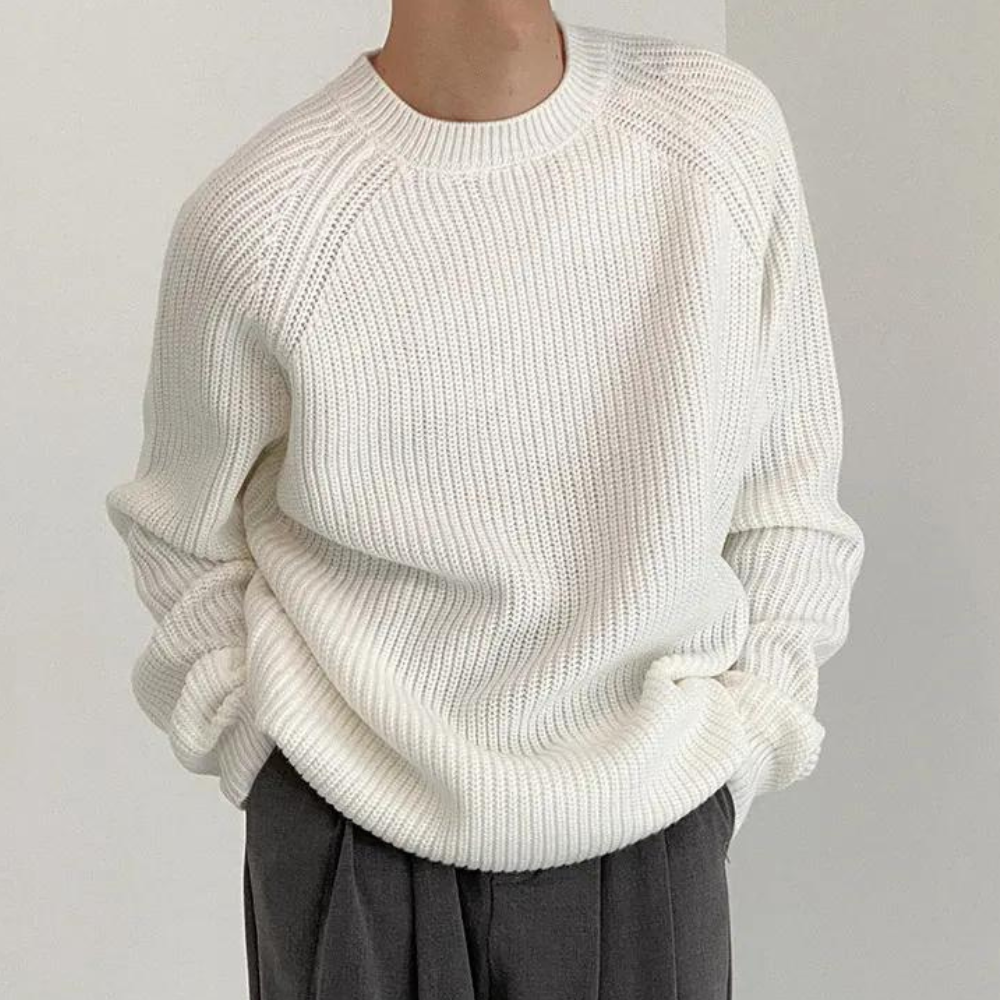 Mäns Långärmad Stickad Sweater Avslappnad Stil 4