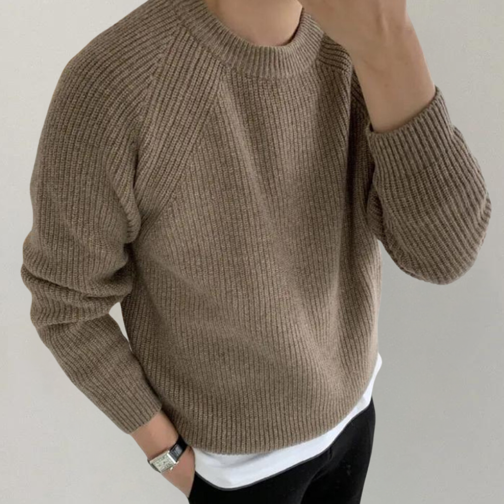 Mäns Långärmad Stickad Sweater Avslappnad Stil 6