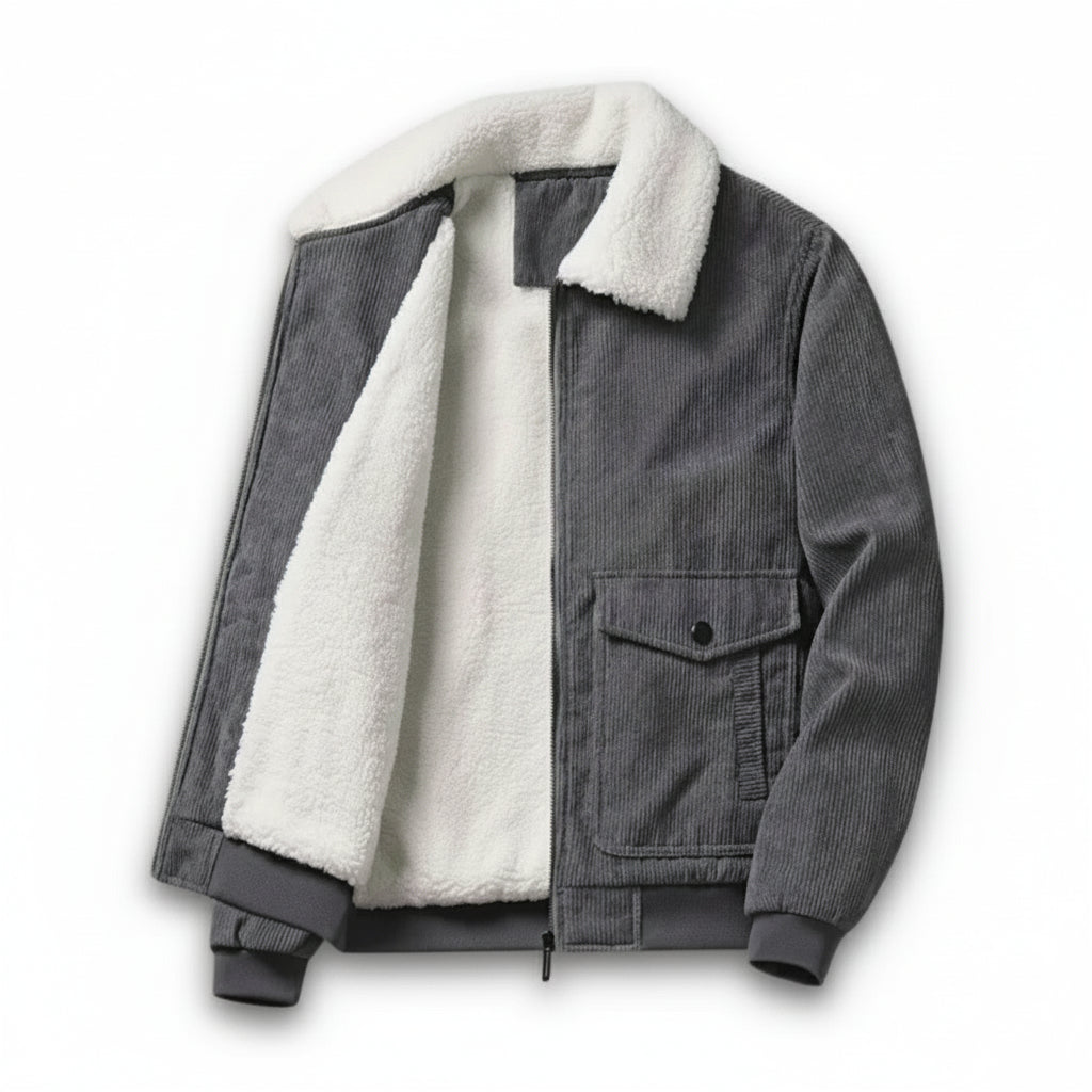 Mäns Manchesterjacka med Sherpa-foder 0