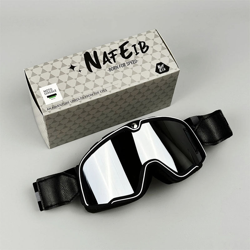 Mäns Motorcykelglasögon Retro Stil Hjälmkompatibla 11