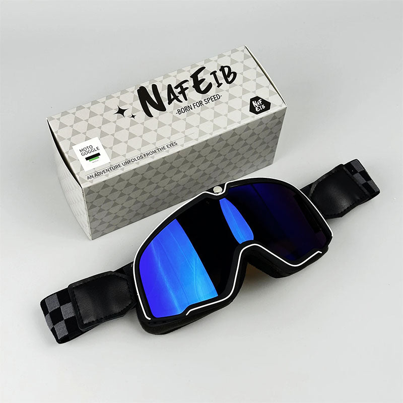 Mäns Motorcykelglasögon Retro Stil Hjälmkompatibla 13