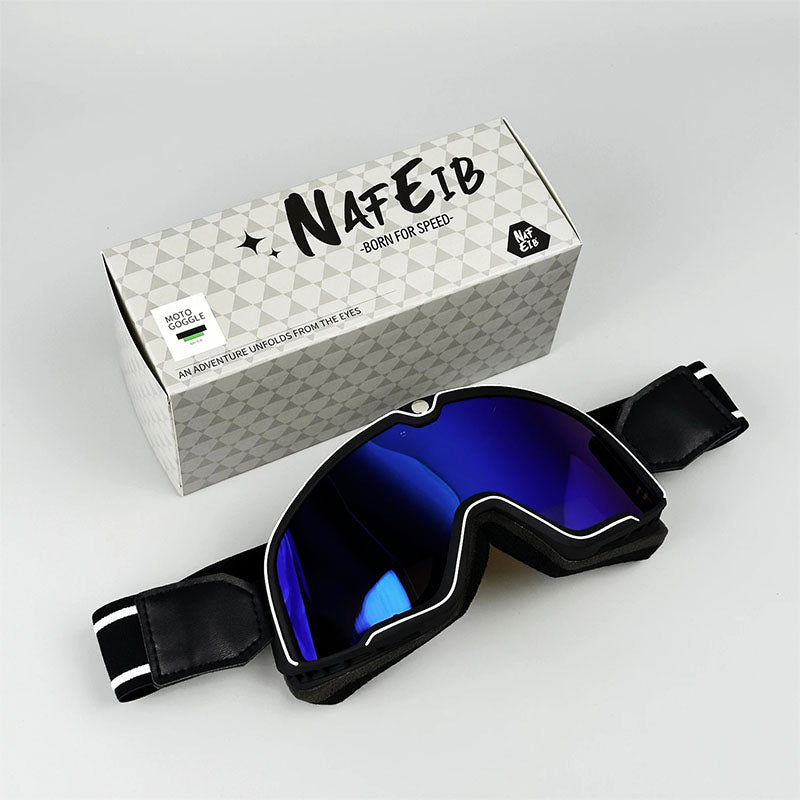 Mäns Motorcykelglasögon Retro Stil Hjälmkompatibla 7