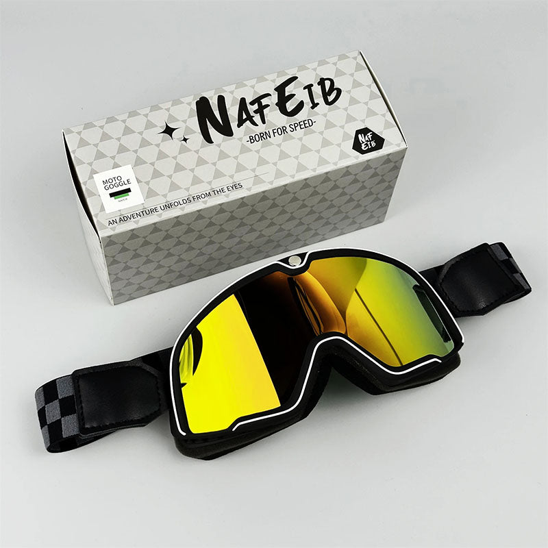 Mäns Motorcykelglasögon Retro Stil Hjälmkompatibla 9