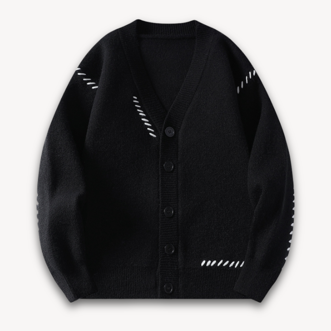 Mäns Överdimensionerad Kofta med Knäppning 3