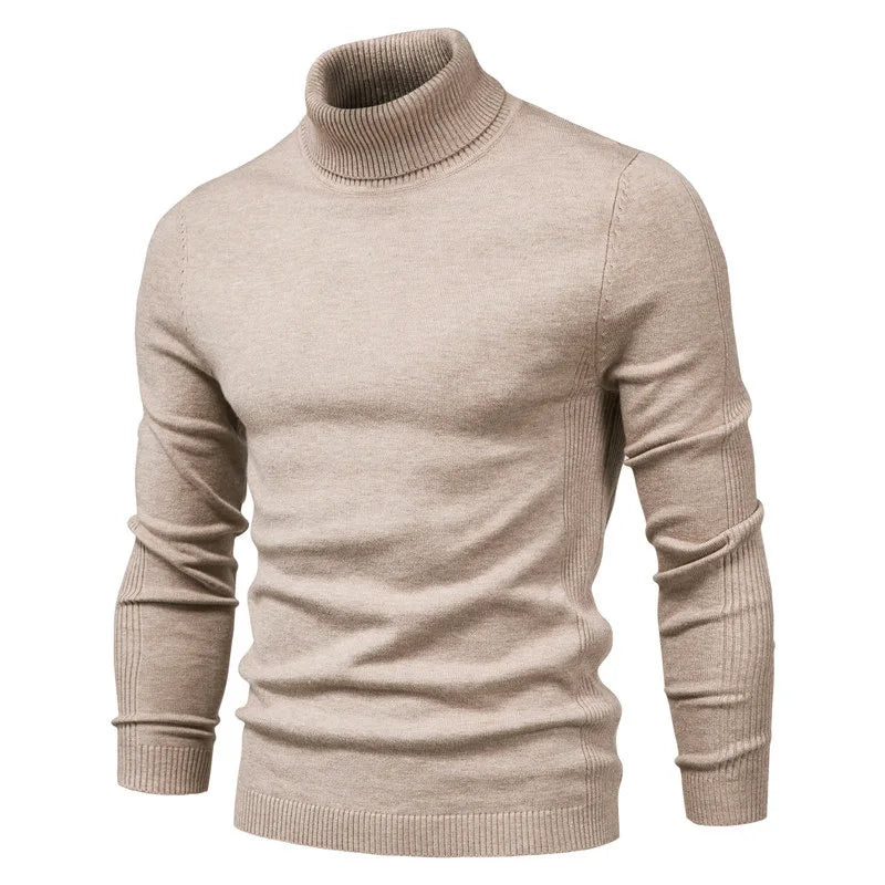 Mäns Polotröja Turtleneck Klassisk Stil 0