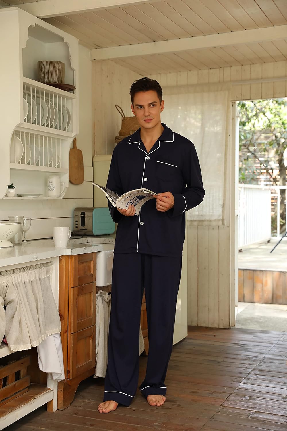 Mäns Pyjamas Set Klassisk Stil 4