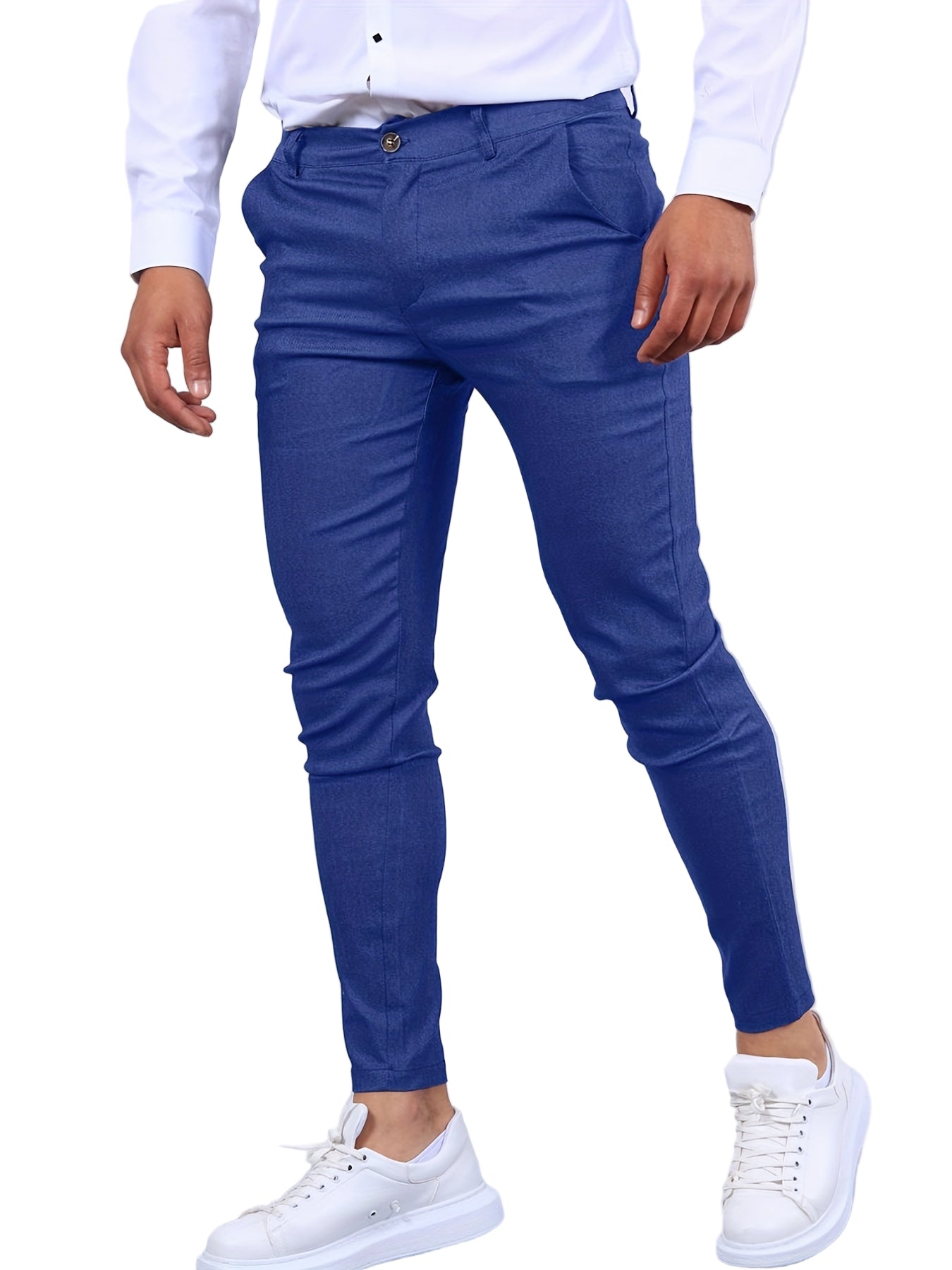 Mäns Slim Fit Byxor Modern Design 4