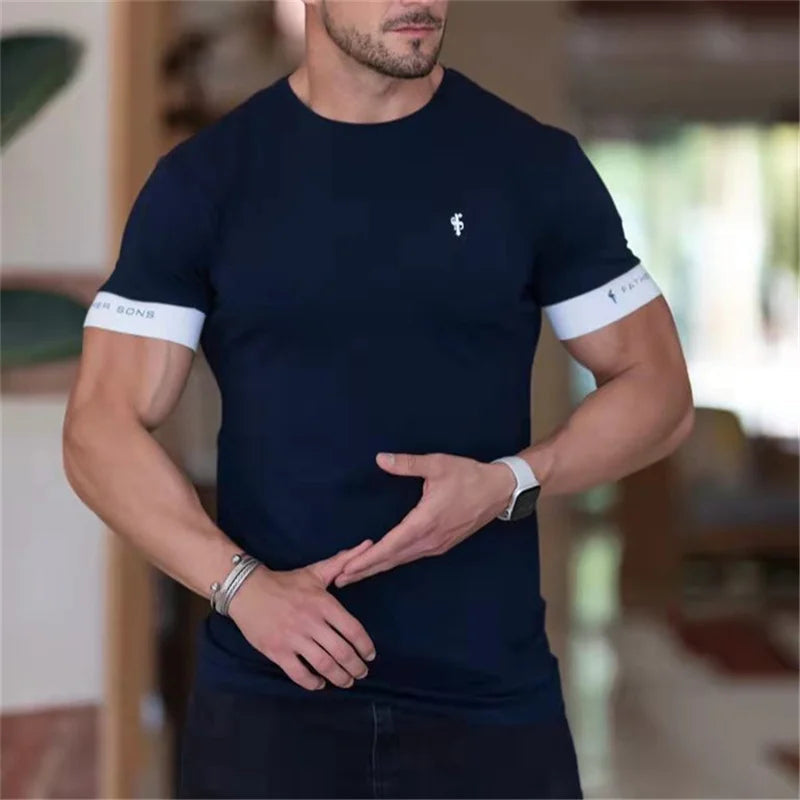 Mäns T-shirt Kortärmad Muscle Fit 2