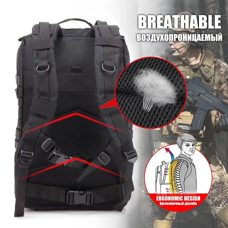 Mäns Tactical Ryggsäck 50L för Utomhusbruk 3