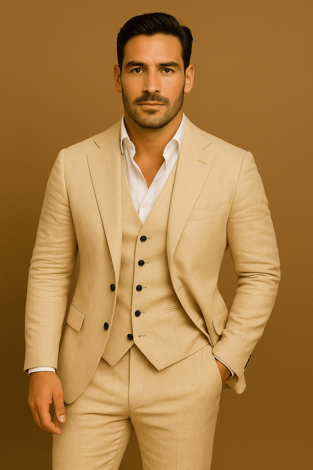 Mäns Tredelad Kostym för Bröllop och Evenemang 14