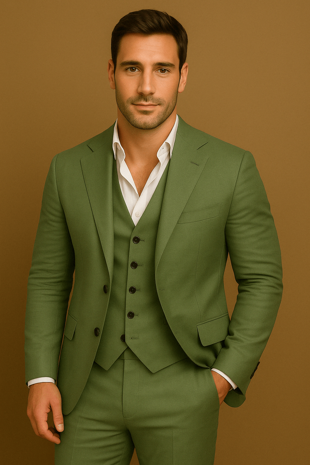 Mäns Tredelad Kostym för Bröllop och Evenemang 4