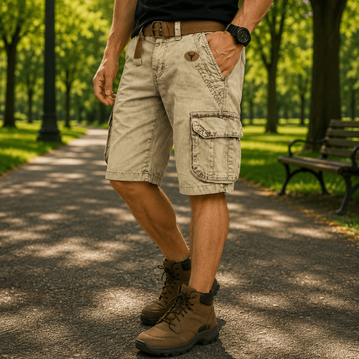 Mäns Utility Cargo Shorts Bekväma 2