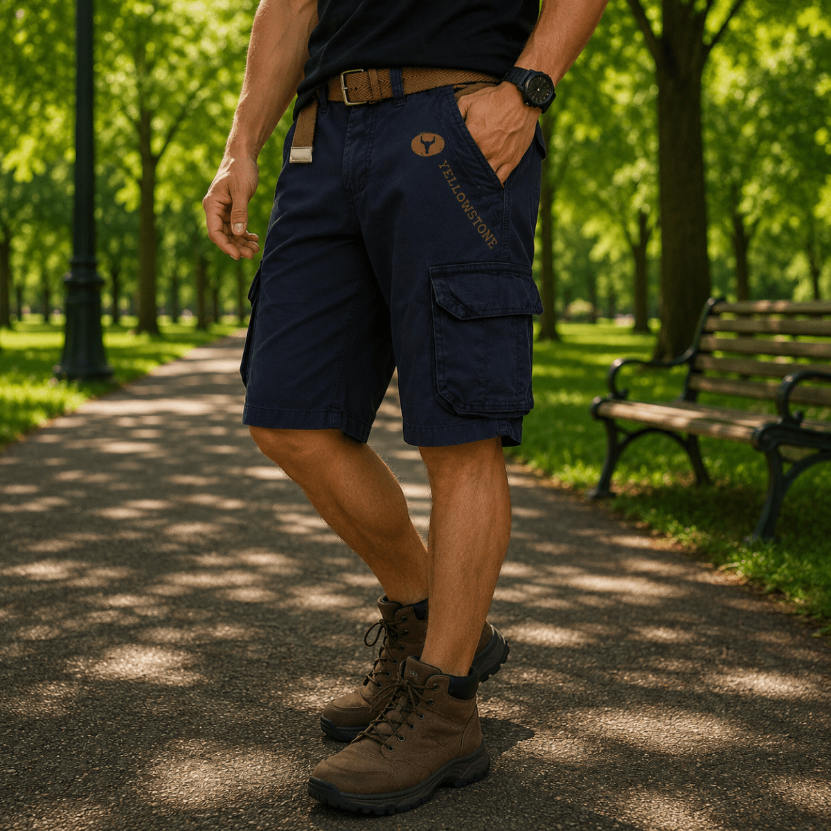 Mäns Utility Cargo Shorts Bekväma 5