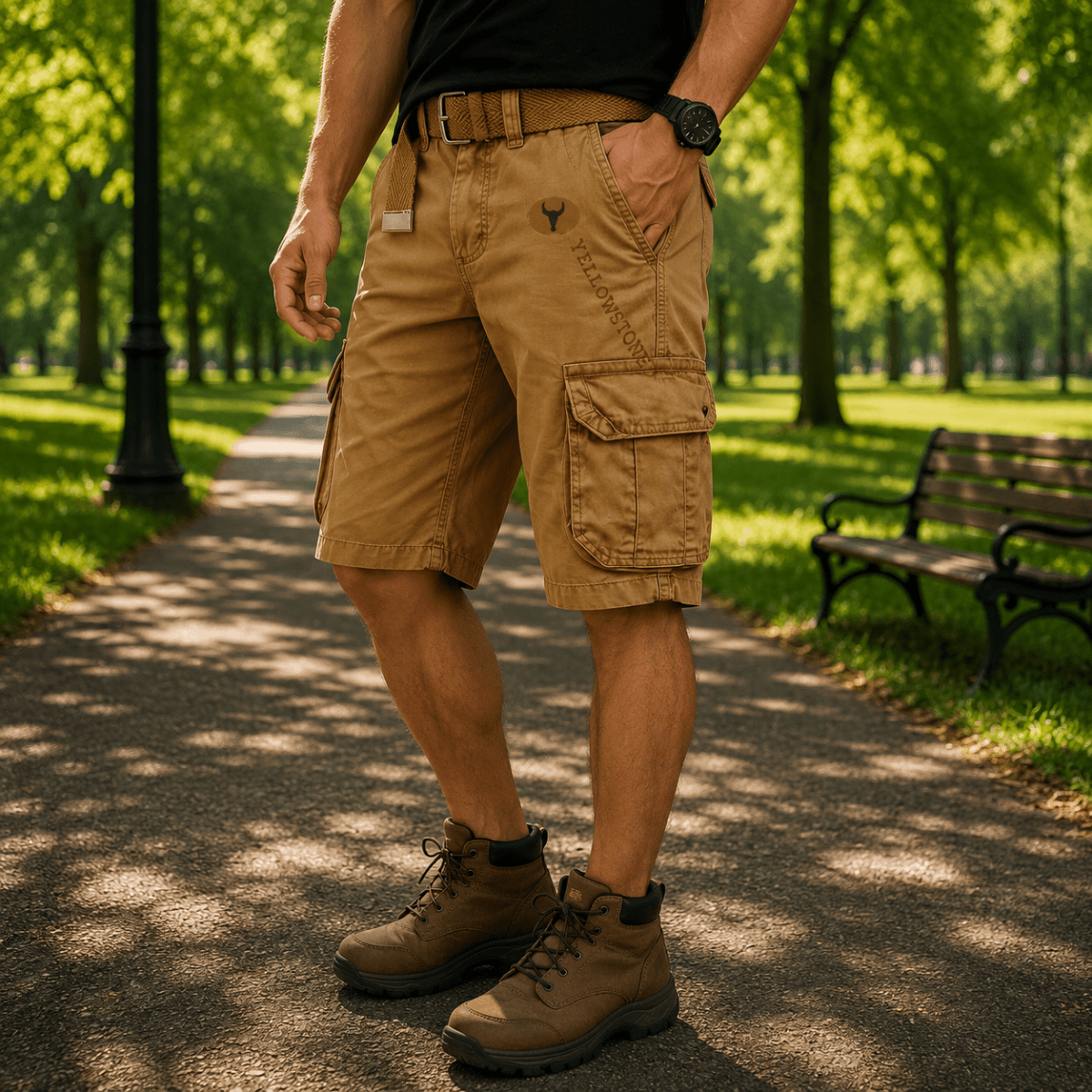 Mäns Utility Cargo Shorts Bekväma 6