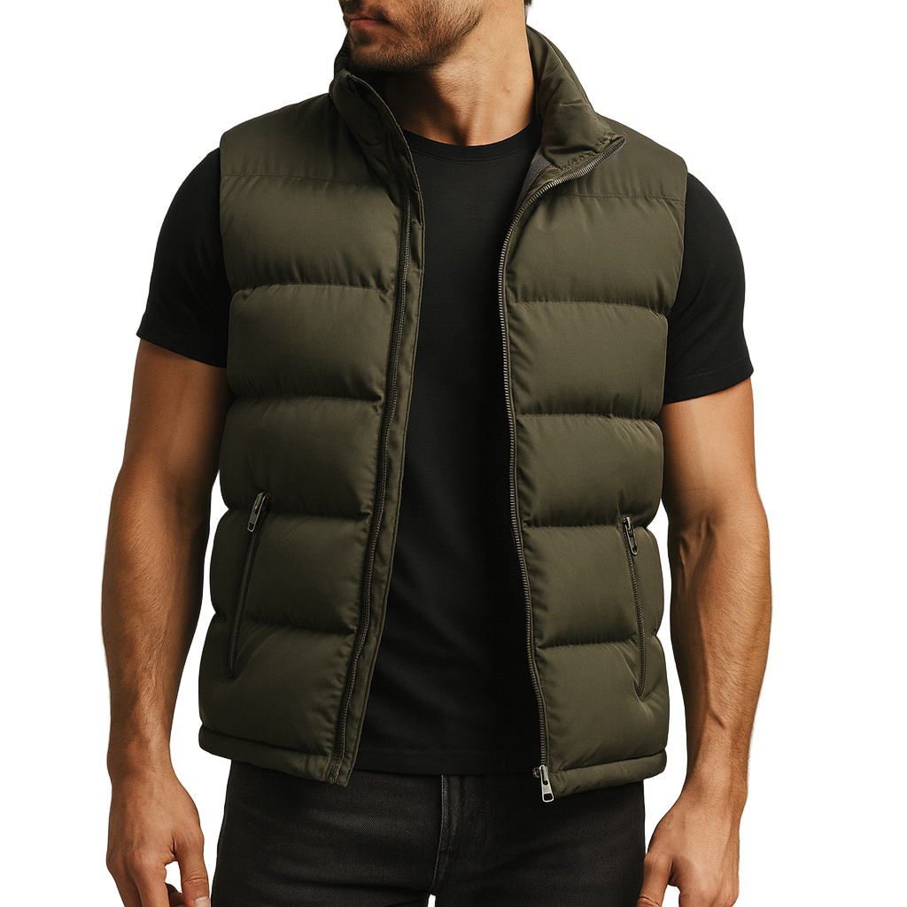 Mäns Väst Quiltad för Värme och Komfort 0