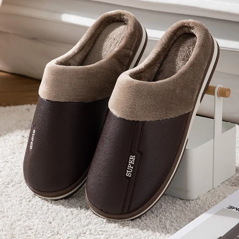 Mäns Vintertofflor Med Tjock Sula Komfortabel Design 6