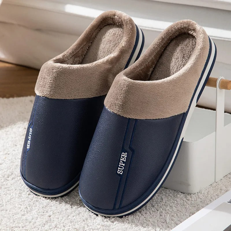 Mäns Vintertofflor Med Tjock Sula Komfortabel Design 7