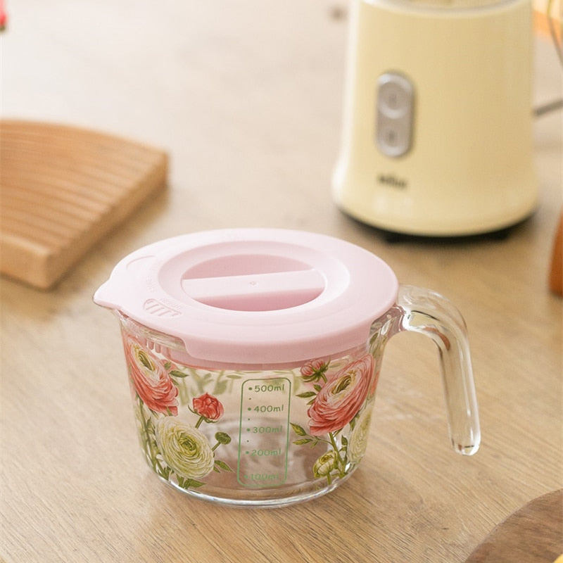 Mätkopp med Lock i Retro Blommor 4