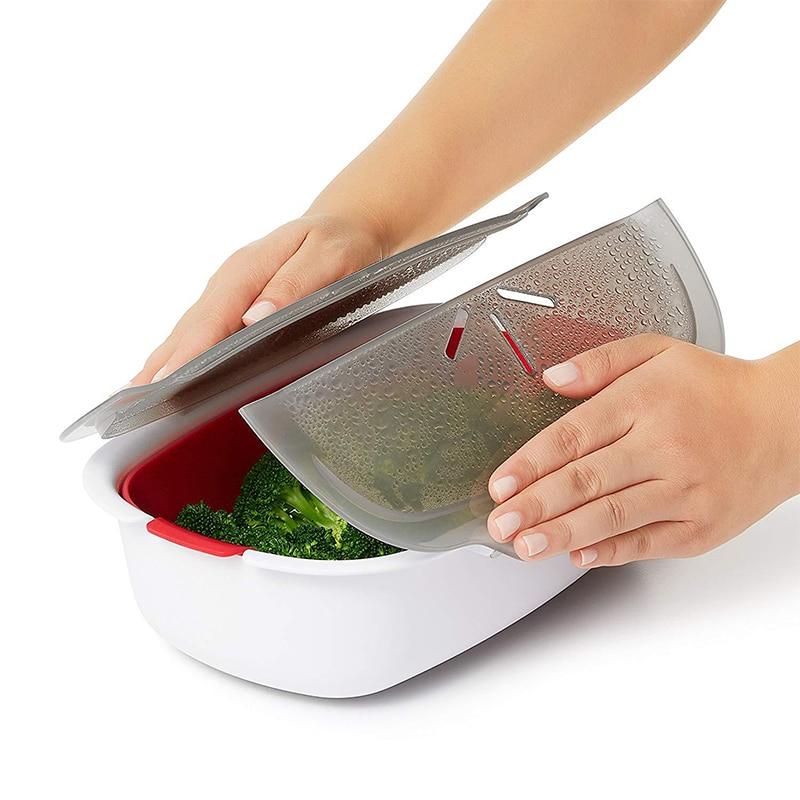 Mikrovågsångkorg För Grönsaker Och Fisk Kompakt Design 2