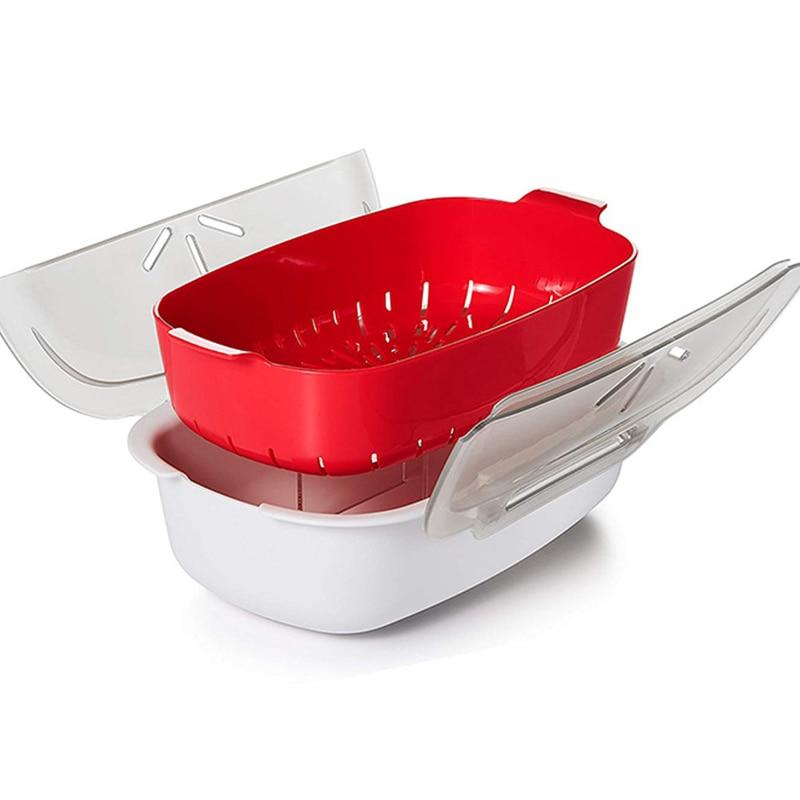 Mikrovågsångkorg För Grönsaker Och Fisk Kompakt Design 4