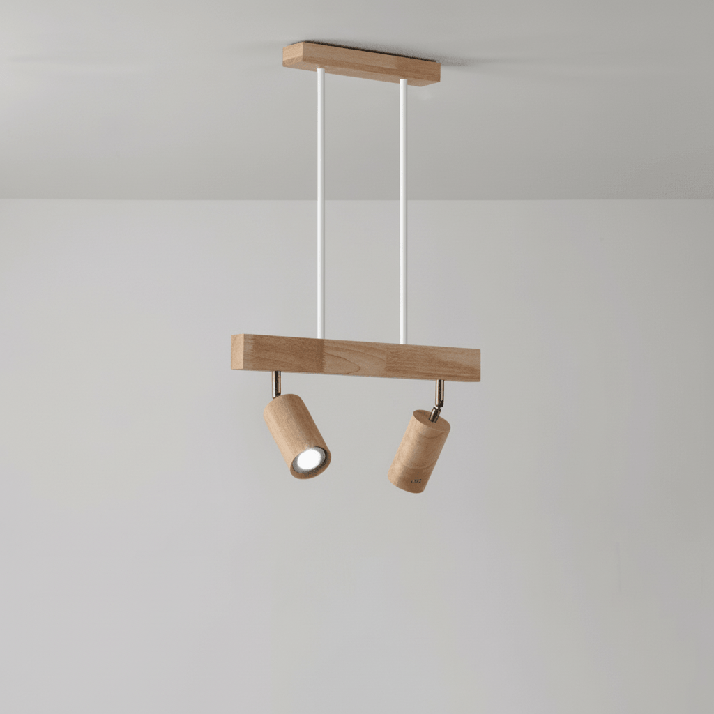 Minimalistisk LED-taklampa i Trä med Justerbar Ljusriktning 13