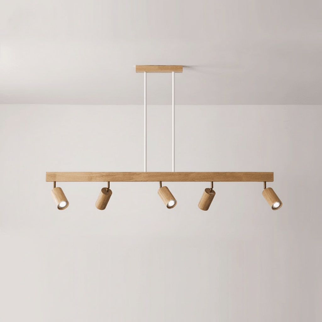 Minimalistisk LED-taklampa i Trä med Justerbar Ljusriktning 9