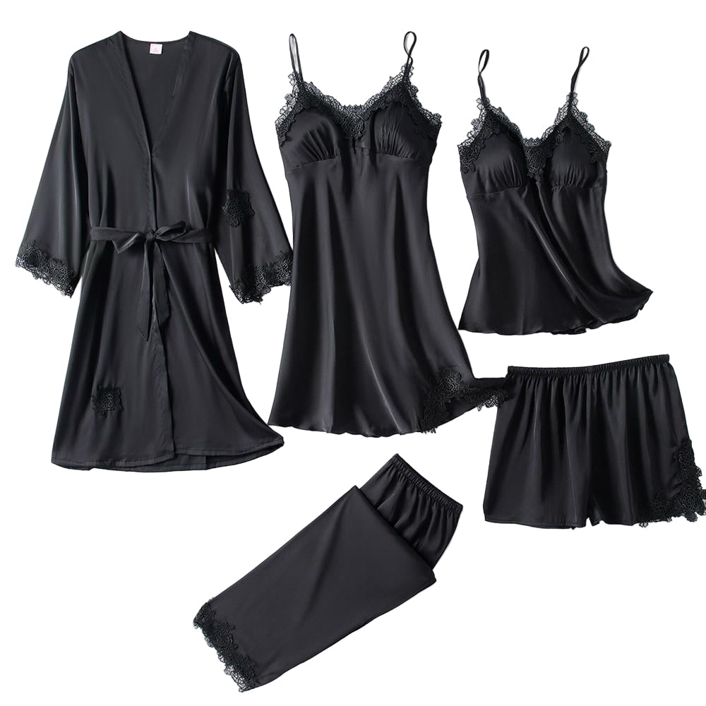 Mjukt sidenpyjamaset 1