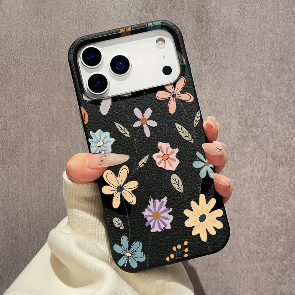 Mobilfodral för iPhone med Retro Blommor och Bumper Design 1