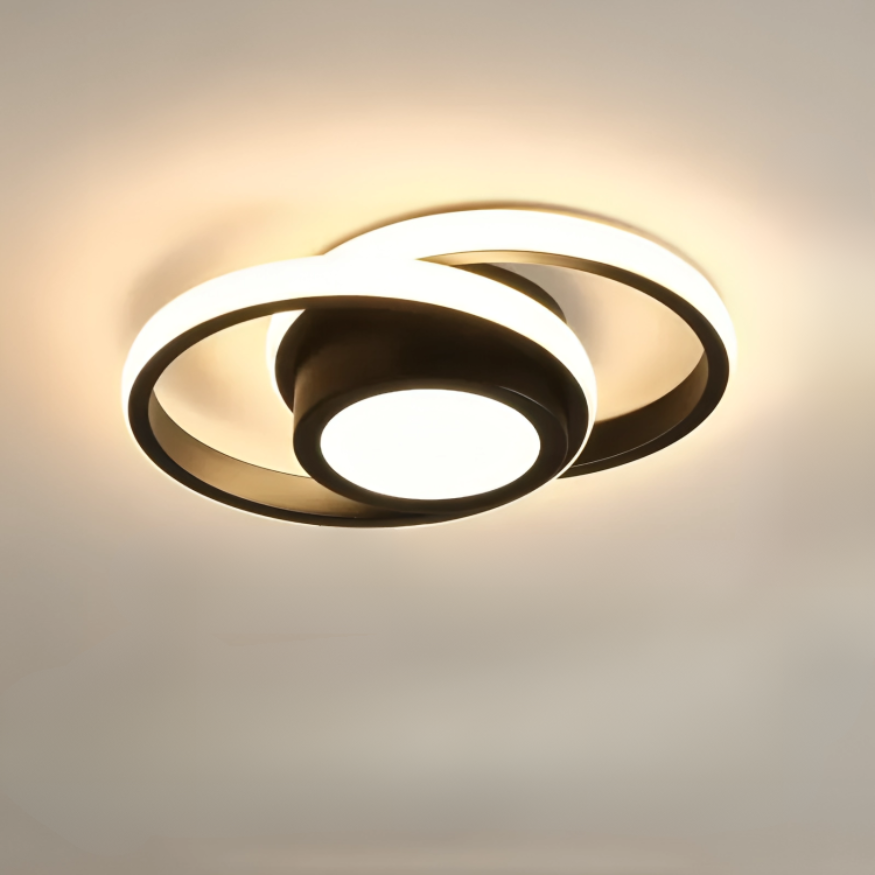 Modern LED-taklampa med Dubbelring Design 4