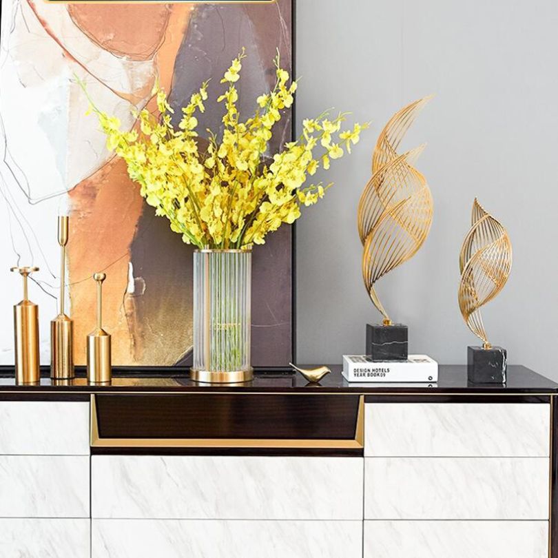 Modern Metallskulptur Abstrakt Vågig 3