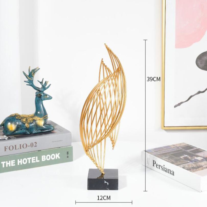 Modern Metallskulptur Abstrakt Vågig 5