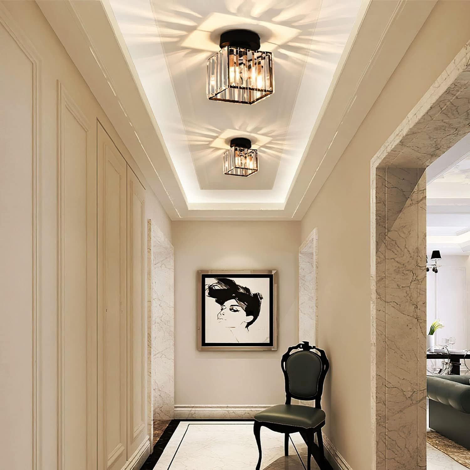Modern Taklampa med Kristalldesign 6